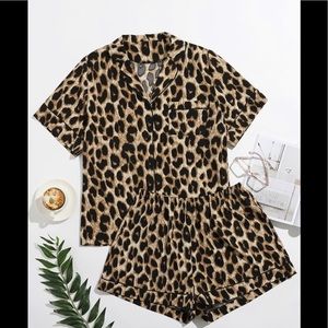 Shein leopard print pajama set size 5xl